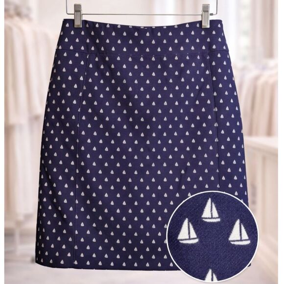 Margaret M Dresses & Skirts - Margaret M Nautical Sailboat Print Mini Skirt Preppy Coastal Blue White